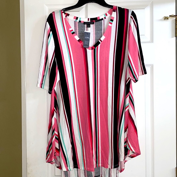 Lane Bryant Striped Swing Top - Picture 1 of 5